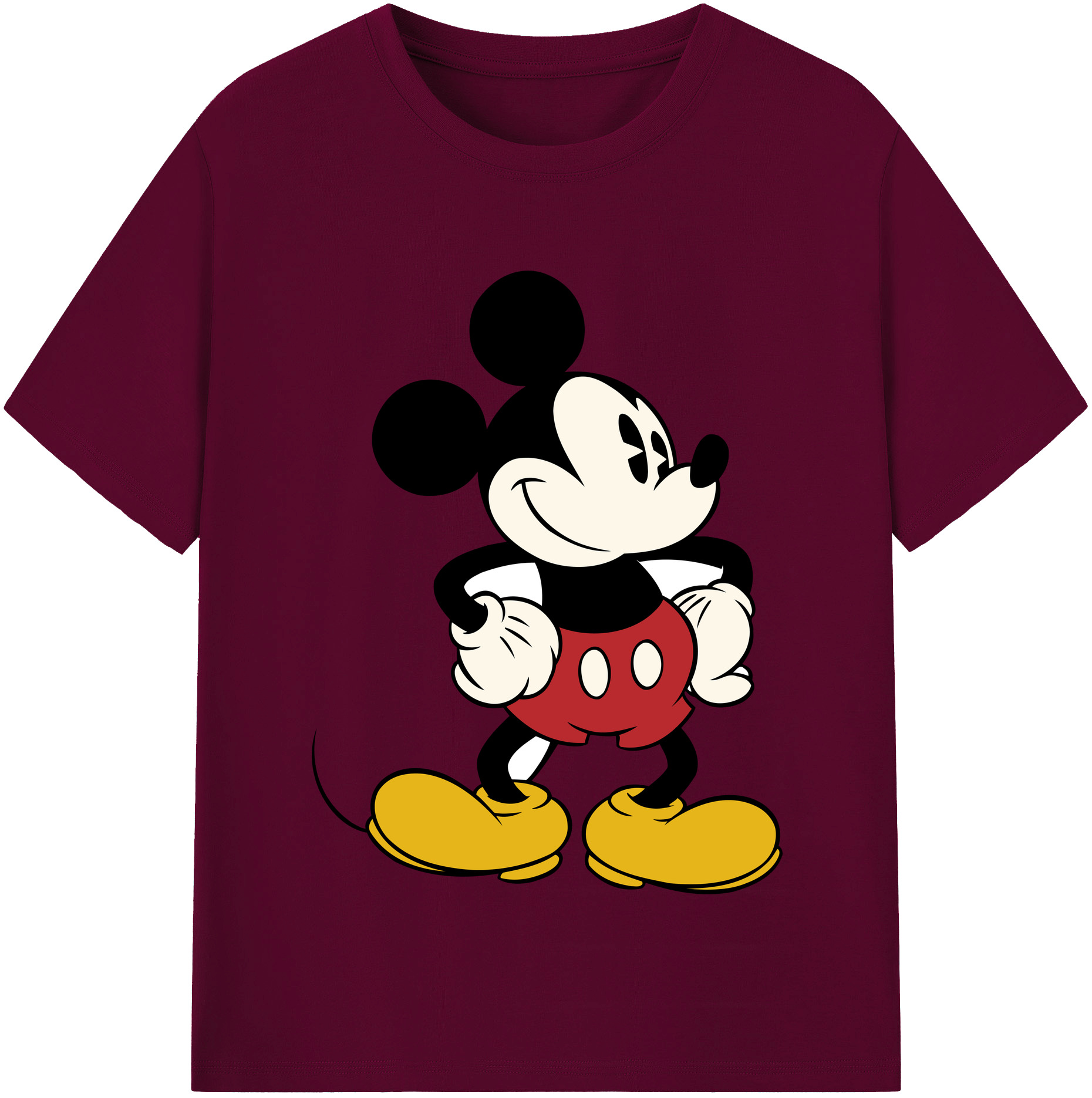 （画像用） ミッキーマウス Mickey Mouse レディースカジュアルプリントTシャツ（綿100％）